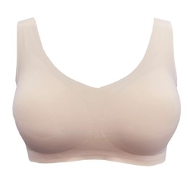 BIMEI Seamless Mastectomy Bra for Women Breast Prosthesis with Pockets Sleep Bras Soft Daily Bras with Removable Pads (Skin, M)