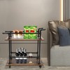 FFanhia Industrial Bar Carts/Serving Carts/Kitchen Carts/Wine Rack Carts w/Wheels with