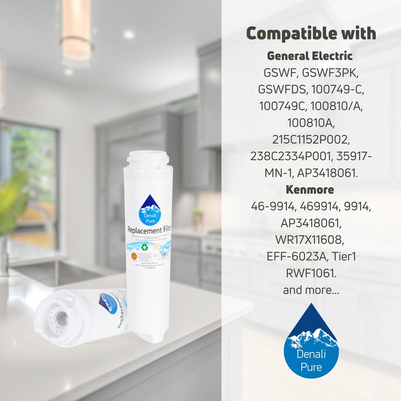 4-Pack Replacement for General Electric PFS22SISBSS Refrigerator Water Filter -