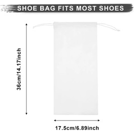 4 Pack White Shoe Bags Satin Fabric Portable Shoe Dust Bags Shoe Dust Bags with Drawstring for Travel Protecting Storing Shoes