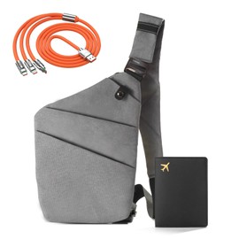 IUHFSIFS Upgrade Anti-Theft Bag 【0 Load - Comfortable Ergonomics】 Anti-Theft Shoulder Bag 【Many Pockets Extremely Waterproof & Scratch-Resistant】Anti-Theft Bag Women Men, 04-grey-right