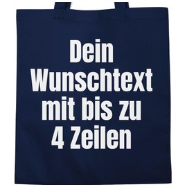 Geschenk mit Namen personalisiert by Shirtracer - Cotton Bag - Design Your Own Print - Desired Text, 5 Navy Blue