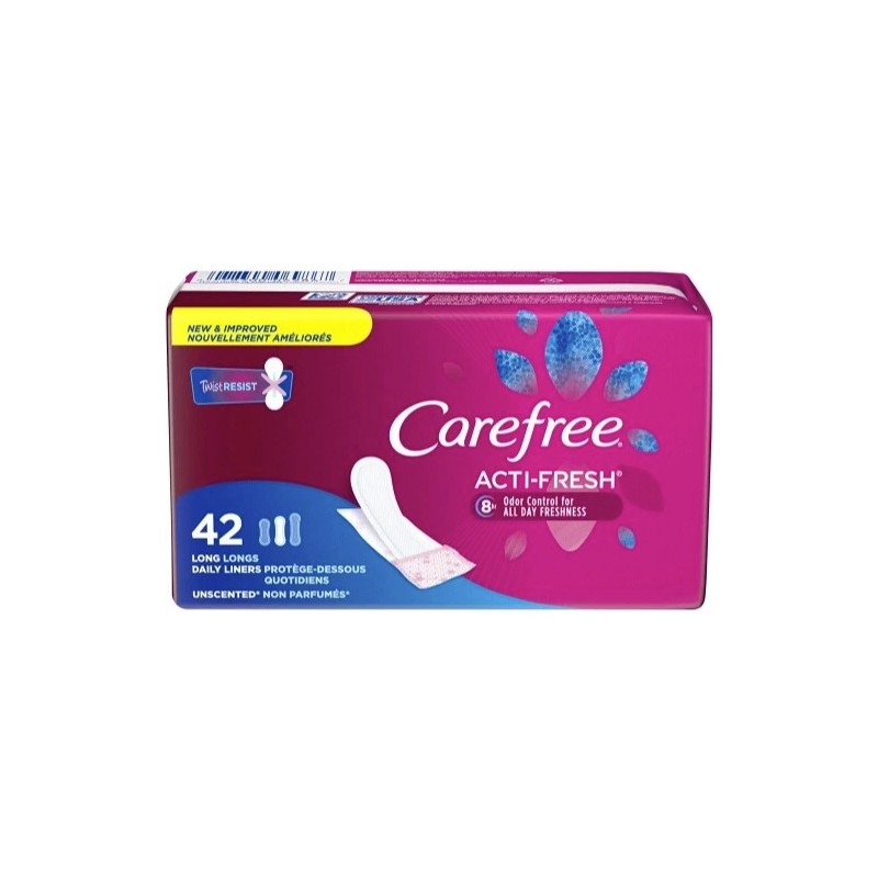 2 Pack Carefree Acti-Fresh Body Shape Long To Go Pantiliners,