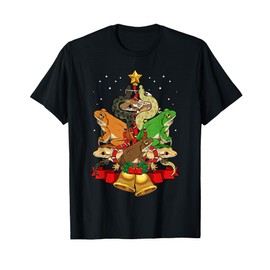 Reptile Christmas Tree Pajama Cool Snake Frog Gecko Lizard T-Shirt