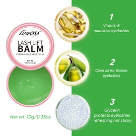 Lomansa Eyelash Lifting Glue, Lash Lift Glue Balm, Lash Lift Glue for Eyelash Lifting, High Viscosity, Quick Drying, Many Flavours (Apple)