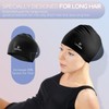 Long Hair Swim Cap for Women 2 Pack, Silicone Swimming