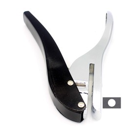 Kucaa Metal Silver Hand-held 2/5 inch 10mm Round Heavy Duty Single Circle Hole Punch for ID Cards PVC Cards Badge Photos
