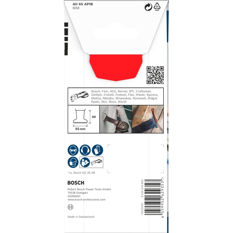 Bosch 1x PRO Multi Material AII 65 APIB Multitool Blade