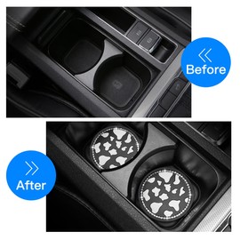 4 Pack Bling Car Coasters, 2.75 Inch Bling Crystal Rhinestone Diamond Soft Rubber Pad Set Round Auto Cup Holder Insert Drink Coaster Car Interior Accessories (Spot)