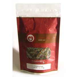 Mahamosa Herbal Herb Tea Blend and Tea Filter Set: 4 oz Cranberry Acai Tea, 100 Loose Leaf Tea Filters (Bundle- 2 items)(Tea ingredients: Apple pieces, stinging nettle leaves, verbena leaves, lemon grass, freeze-dried cranberry slices, sweet blackberry l