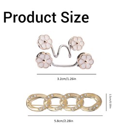 4-Pack Jean Button Pins，adjustable Waist Tightener Clips for Pants & Jeans，reusable Waist Cincher for Instant Tightening, Denim/Clothing Accessories for Women, Men