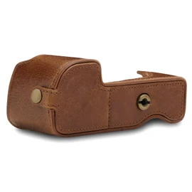 MegaGear MG1642 EVER READY BROWN GENUINE LEATHER CAMERA CASE COVER FOR SONY ALPHA A6100 A6400