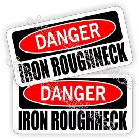 Unbranded/Generic Hard Hat Stickers | DANGER IRON ROUGHNECK | Motorman Worm Oilfield Helmet Decals