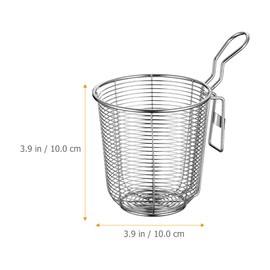 BESTonZON Pasta Basket Stainless Steel Pasta Insert Noodle Strainer Basket Mesh Food Strainer Hot Pot Strainer with Clip Rice Ramen Colander Fryer Baskets for Cooking Straining