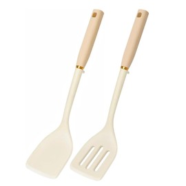 Pack of 2 Silicone Solid Turner, Non Stick Slotted Kitchen Spatulas, High Heat Resistant BPA Free Cooking Utensils, Ideal Cookware for Fish, Eggs, Pancakes