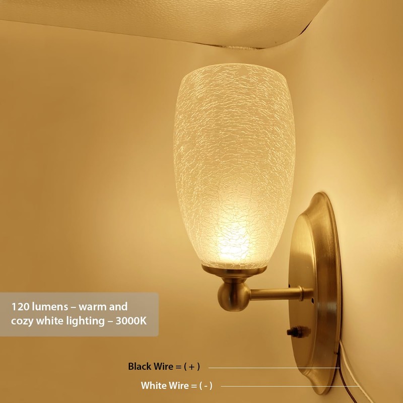 Dream lighting LED 12volt DC Glass Wall Lights for RV,