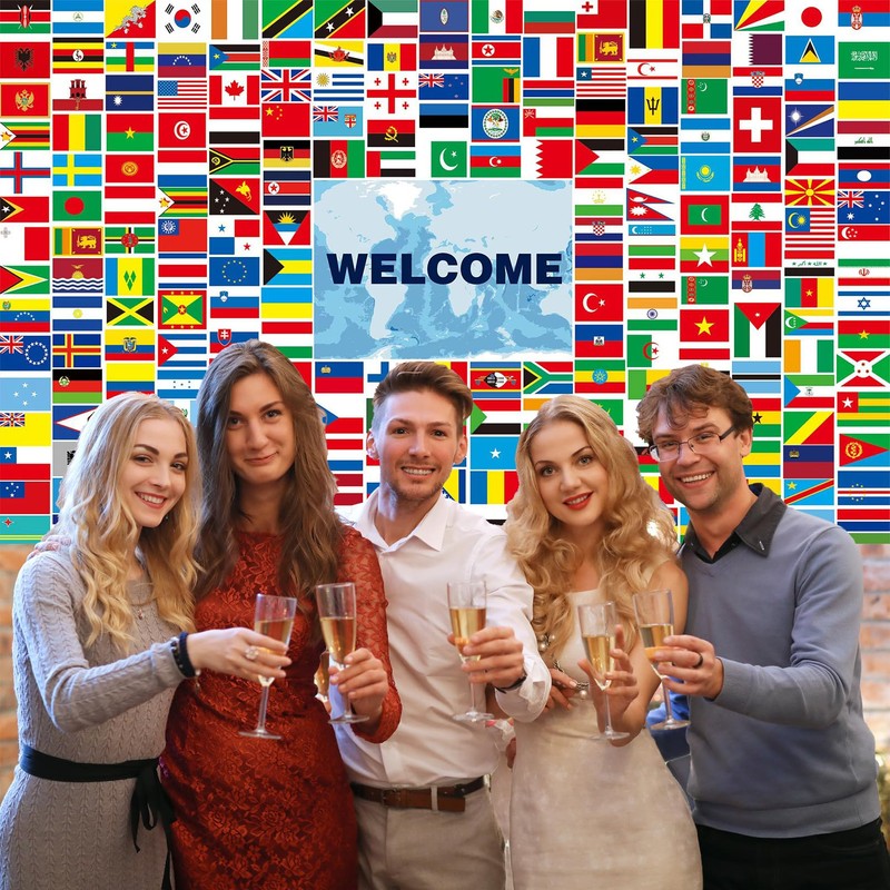 World Flags Banner Decorations - 230 Country Flags, Olympic Party