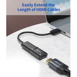 JSAUX (2 Pack) HDMI Coupler HDMI Female to Female Connector Gold-Plated High Speed HDMI Extension Adapter HDMI Joiner with 4K@60Hz UHD, 1080p Full HD, 3D, HDR, ARC, Ethernet - Black