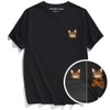 Mens Pocket Cat T Shirt Funny Printed Peeking Pet Kitten