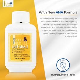 Fair & White Original AHA Body Lotion | 17 Fl oz 485 ml | Skin brightening Cream for Body, Knees, Armpits Elbows