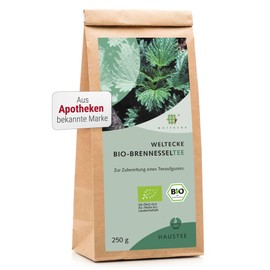 Weltecke Bio-Brennnessel-Tee lose 250 g | Frisch abgefüllt | In Deutschland hergestellt & kontrolliert | Frisch-würziges Aroma | Schonend getrocknete Brennnessel-Blätter | Loser Kräuter-Tee