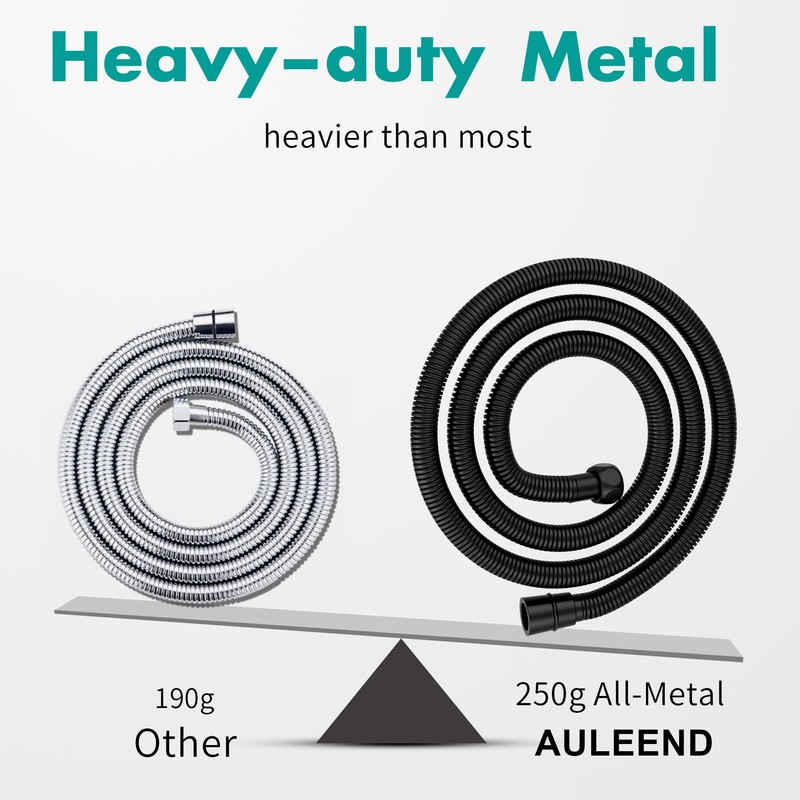 AULEEND，59 inch，encrypted shower hose 304 stainless steel metal - Extra