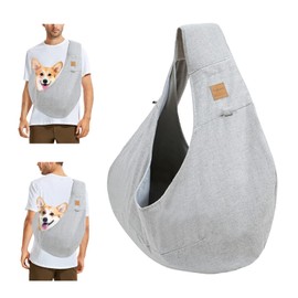 PETCUTE Dog Bag for Small Dogs up to 6 kg, Hands-Free, Breathable, Dog Carry Bag with Bag, Safety Belt, Dog Shoulder Bag for Pets, Dogs, Cats, for Walking Outdoor Activities