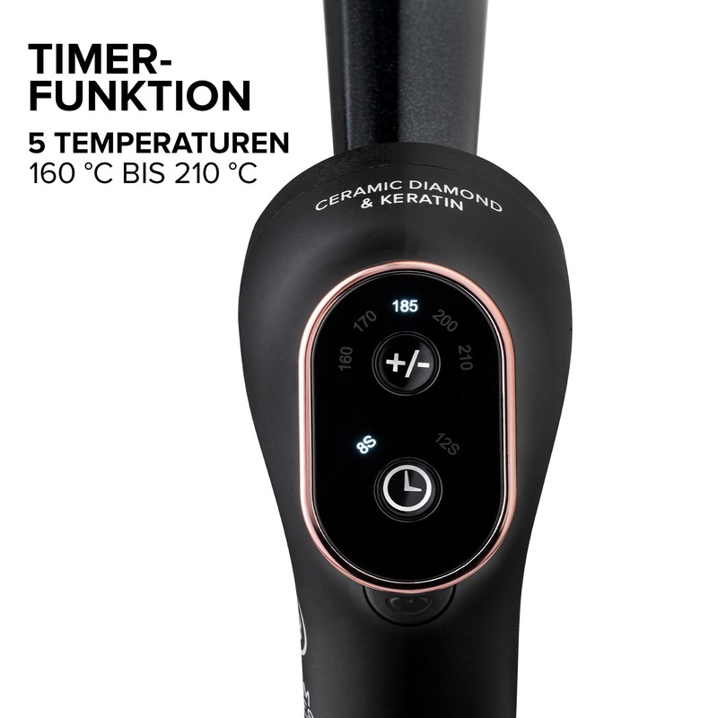 Bellissima Glam Waves, Lockenstab, konische Form, Display, 5 Temperaturen, Diamon-Keramik-