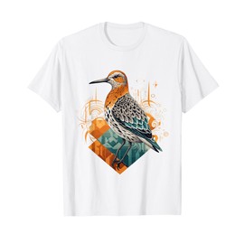 Buff-breasted Sandpiper Geometric Patten Art,Cute Bird Lover T-Shirt