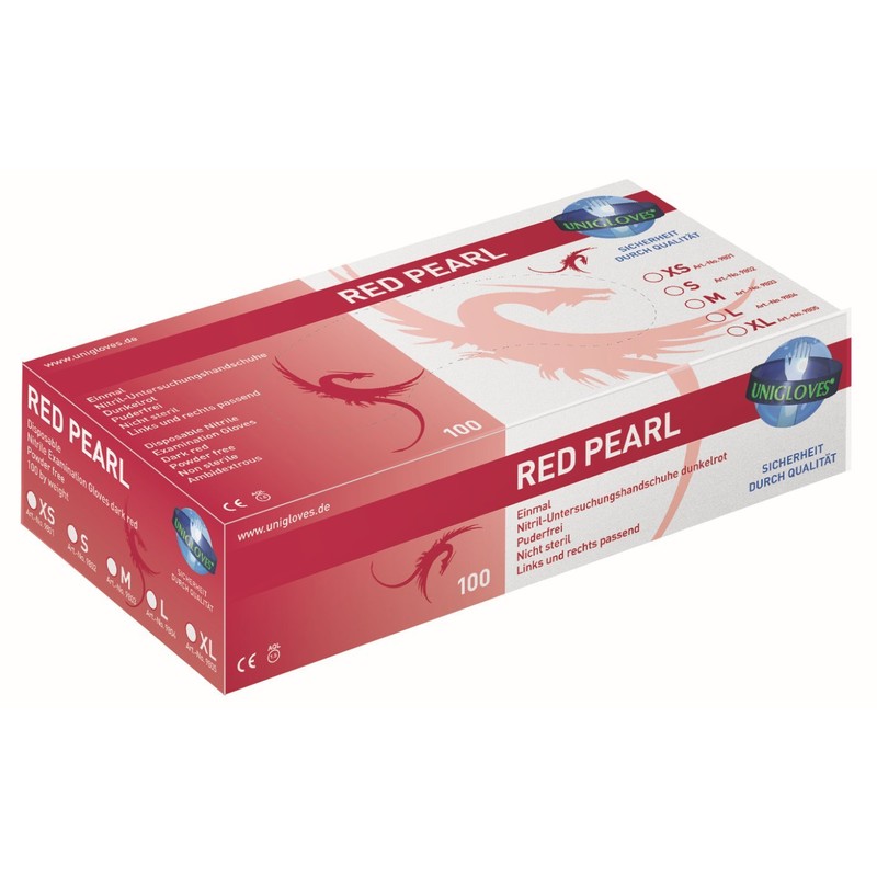 Unigloves Pearl Color Line Disposable Gloves, Nitrile, Assorted Colours Pink