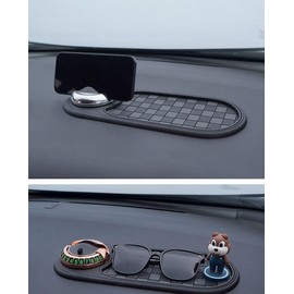 Multifunctional car Anti Slip pad and Universal Phone Holder - rotatable Anti Slip car Dashboard pad with Temporary Parking Number and Large pad for Phone Sunglasses Keys and Small Tools (grey1)