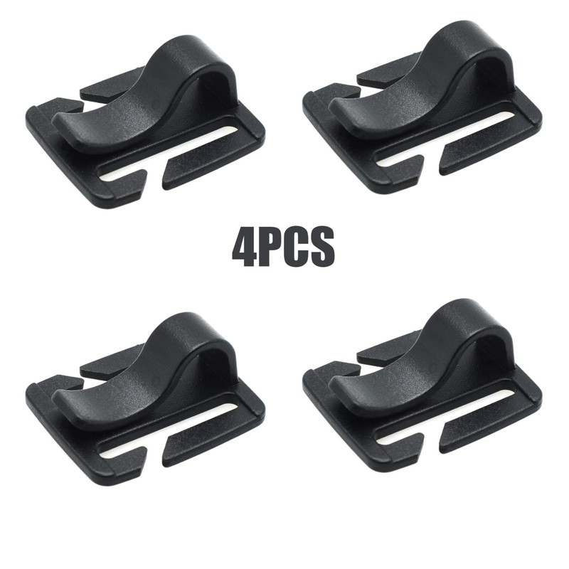 4-Pack Black Water Bladder Tube Clips,Plastic Sternum Strap Tube Pipe