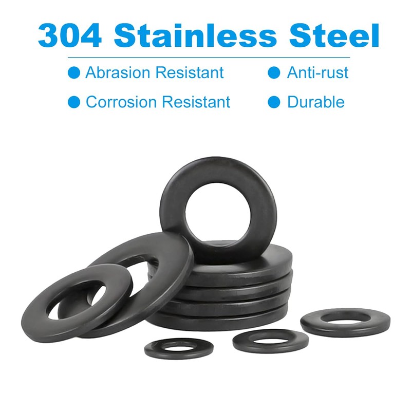 Drenky Washers M6.25 Pieces Large Stainless Steel A2 V2A Black