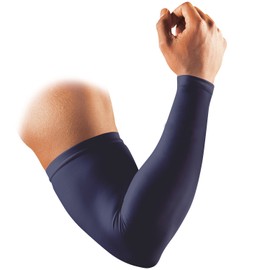 McDavid M656N Arm Sleeve, Arm Cover, Power Arm Sleeve, Compression, Sweat-Absorbent, Quick-Drying, Fatigue, UV Protection, No Logo, Pack of 1, Small, Navy, Sports, Daily Life, Basketball, Baseball, Running