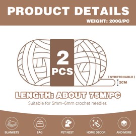 T-Shirt Yarn for Crochet & Knitting, 400 g / 150 m, Crochet Yarn, Thick Yarn for Crochet Bags/Baskets/Carpets, Home Decoration/Decoration