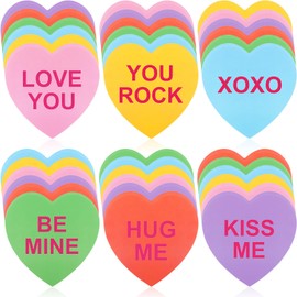 Fuutreo 60 Pcs 6 Inch Large Heart Cutouts Paper Valentine's Day Conversation Heart Cutouts Assorted Color Heart Shapes Card Double Sided Paper Heart Craft Décor for Bulletin Board (Multi Colors)