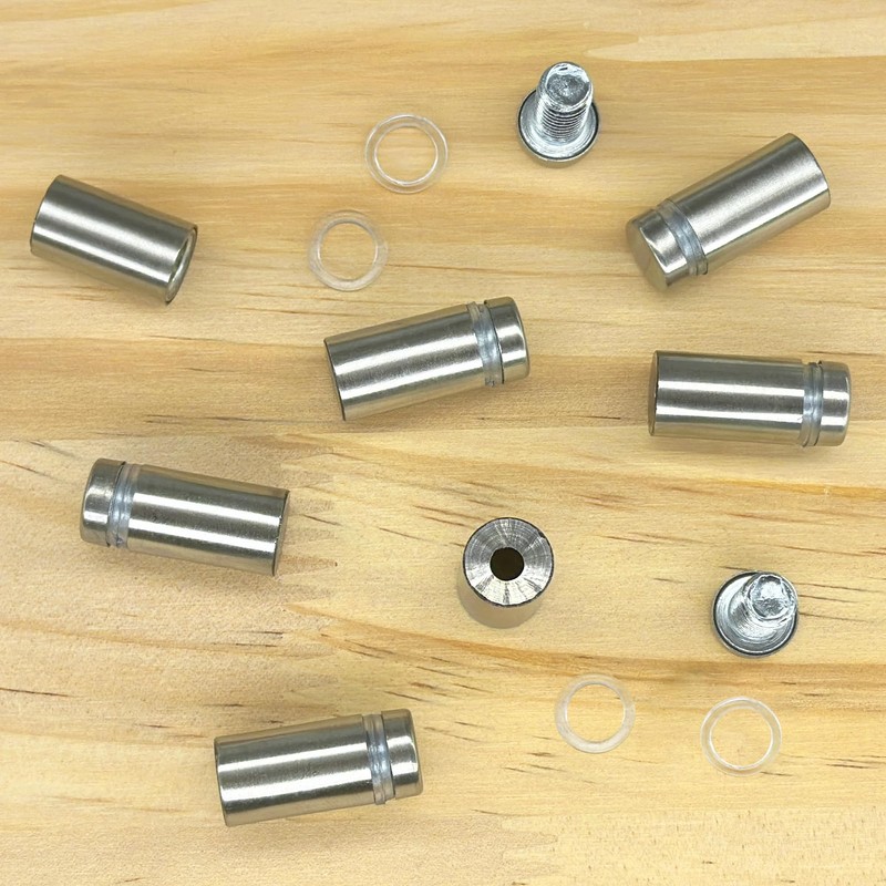 12 PCS Stainless Steel Advertising Nails,Glass Sign Fixings Standoff Bolts