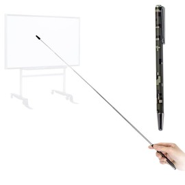 DAITET Telescopic Teachers Pointer,Teaching Pointer Stick for Classroom,Metal Hand Retractable Pointer Extended Length 25Inch, Handheld Presenter Whiteboard Pointer (Army Green Digital)