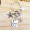 Sea Lover Gifts Starfish Keychain with Pearl Seashell Seahorse Keychain