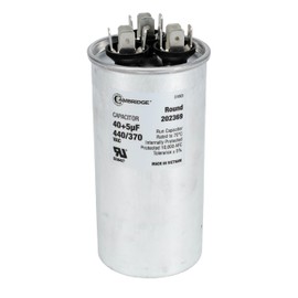 40+5uF 40/5 MFD ±5% 370/440VAC Dual Run Round AC Capacitor for A/C Motor Run, Fan Start, Condenser Run Capacitors, Heat Pump Air Conditioner Capacitor