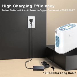 19V AC/DC Adapter Compatible with Lifestyle Rhythm Healthcare P2/P2-E6/P2-E7 Portable Oxygen Concentrator P2 E6 E7 P2E6 P2E7 Battery BA-P200 BA-P201 Life Style EDAC EM11012E Power Supply Cord Charger