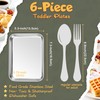 HaWare 7.3" x 5.3" x 0.8" Kids Plates, 6-Piece Stainless