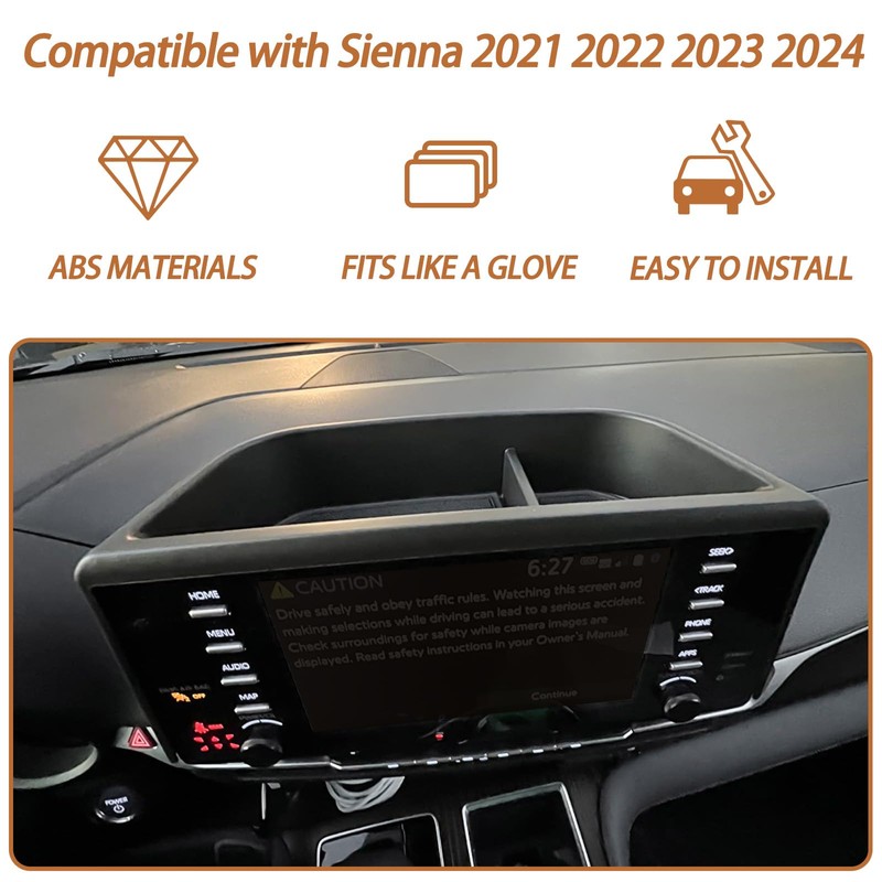 TACOBRO Center Console Dashboard Storage Organizer Compatible with Toyota Sienna