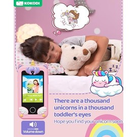 KOKODI Kids Smart Phone Toys, Birthday Gifts Unicorn Toddler Play Phone for Girls 3-10, Touchscreen HD Dual Camera Cell Phone for Kids, Travel Toy Preschool Learning Toy for Kids