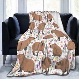 Putxubio Capybara Gifts Capybara Blanket Capybara Plush Birthday Decoration Throw for Girls Boys Kids Blanket for Bedroom Couch Sofa Bedroom Camping Travel Women Men, 40"x50"