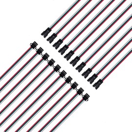 BTF-LIGHTING 3 Pin SM JST Connector 15cm 22awg Wire Cable 10pcs Female to 10pcs Male for WS2812B WS2811 SK6812 etc LED Tape Light