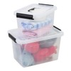 Yubine Clear Plastic Bin, Latching Box with Lid, Handls (12