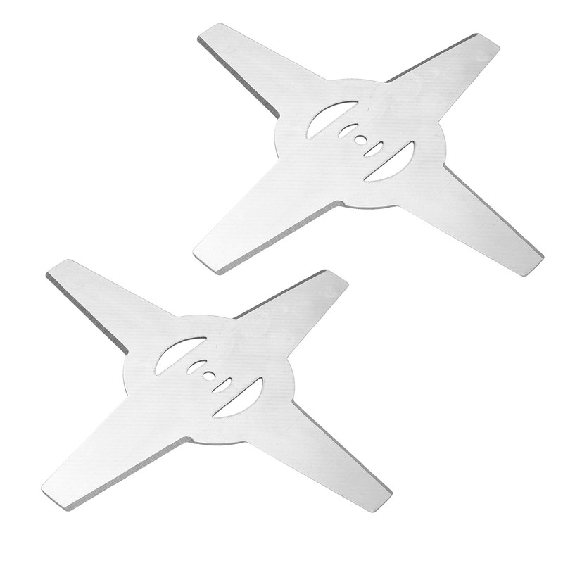 2PCS Mower Blades 4 Teeth Head Blades 7.9in Stainless Steel