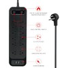 Sozomo Enchufe Plano,Multicontacto Regleta Extension Electrica con Protector Supresor de