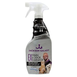 EX Stain & Odor Eliminator by Jackson Galaxy - Pet Urine Remover - 23 oz Bottle - 2 Fills Included - 50% More Mojo - Eliminates Pet Stains & Odors Quickly - Works On Multiple Surfaces - Non-Toxic